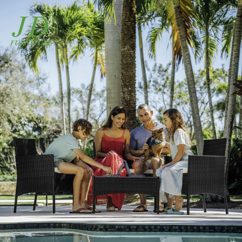 4-Person Outdoor Seating Group with Cushions