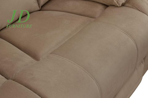 Elton 3-Piece Beige Reclining Sofa Set – Microfiber Sofa, Loveseat & Chair with Lumbar Support & Extra Padding, 6-Seater