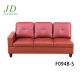Semi PU Leather Sectional Sofa Couch Living Room Furniture Sets, Modern L Shaped Sectional Sofa Set, Red(No Ottoman)