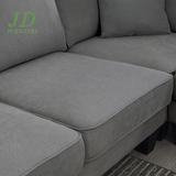 Convertible U-Shaped Modular Sectional Sofa – 7-Seat Fabric Sleeper Couch with Chaise & Recliner, Dark Gray