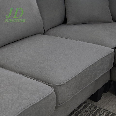 Convertible U-Shaped Modular Sectional Sofa – 7-Seat Fabric Sleeper Couch with Chaise & Recliner, Dark Gray