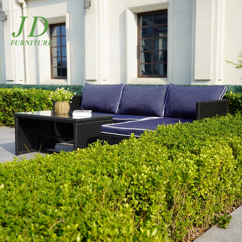 Lotis 3 Piece Rattan Sofa Seating Group with Cushions