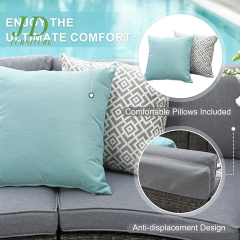Wicker/Rattan 6 - Person Seating Group with Cushions