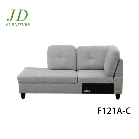 Modern L-Shaped Sectional Sofa Set – Off-White Chenille Couch for Apartment Living Room (No Ottoman)