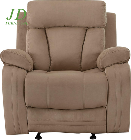 Elton 3-Piece Beige Reclining Sofa Set – Microfiber Sofa, Loveseat & Chair with Lumbar Support & Extra Padding, 6-Seater
