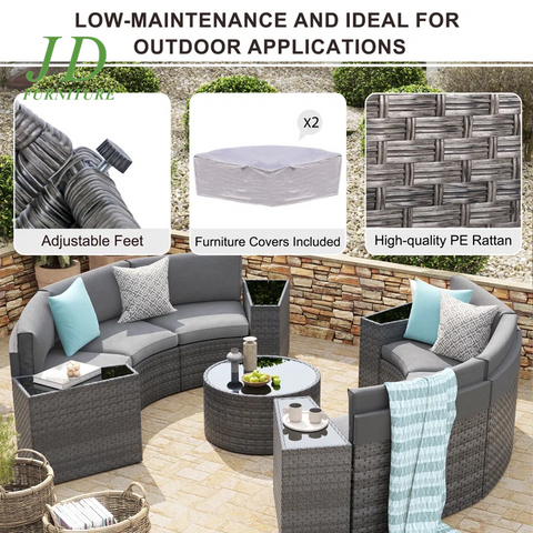 Wicker/Rattan 6 - Person Seating Group with Cushions