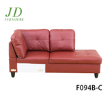 Semi PU Leather Sectional Sofa Couch Living Room Furniture Sets, Modern L Shaped Sectional Sofa Set, Red(No Ottoman)