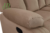 Elton 3-Piece Beige Reclining Sofa Set – Microfiber Sofa, Loveseat & Chair with Lumbar Support & Extra Padding, 6-Seater