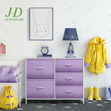 5-Drawer Kids Dresser – Storage Chest with Steel Frame, Wood Top & Tie-Dye Fabric Bins for Bedroom, Nursery & Closet
