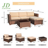 Abler 5 Piece Sectional Seating Group with Cushions