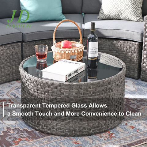 Wicker/Rattan 6 - Person Seating Group with Cushions
