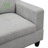 Modern L-Shaped Sectional Sofa Set – Off-White Chenille Couch for Apartment Living Room (No Ottoman)