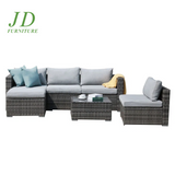 Eudy 6 Piece Rattan Sectional Seating Group with Cushions