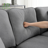 Convertible U-Shaped Modular Sectional Sofa – 7-Seat Fabric Sleeper Couch with Chaise & Recliner, Dark Gray