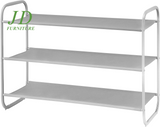 3-Tier Shoe Rack, Fabric Shoe Shelf for Closet Bedroom Entryway (Light Gray)
