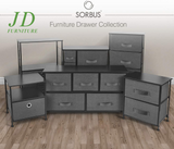 3-Drawer Nightstand – Bedside Table with Fabric Bins, Wood Top & Steel Frame for Bedroom, Office, or Dorm