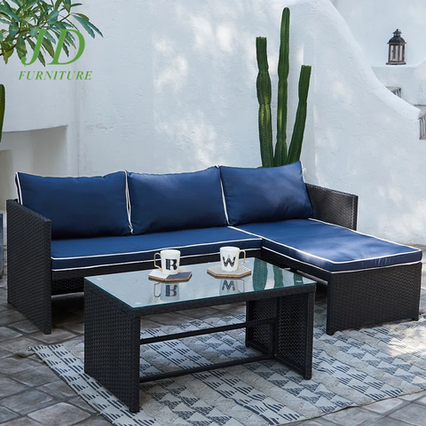 Lotis 3 Piece Rattan Sofa Seating Group with Cushions