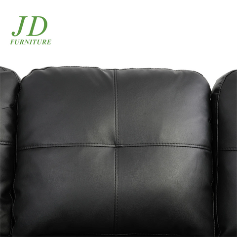 Convertible L-Shaped Sectional Sofa – Black Couch for Small Living Room (Without Ottoman)