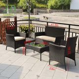 Patio Furniture Set 4 Pieces Outdoor Rattan Chair Wicker Sofa Garden Pool/Backyard
