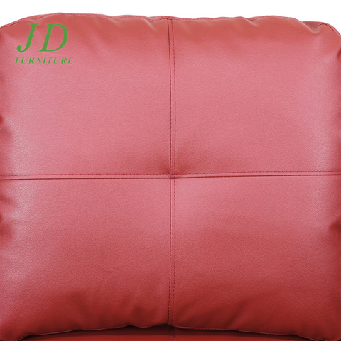 Semi PU Leather Sectional Sofa Couch Living Room Furniture Sets, Modern L Shaped Sectional Sofa Set, Red(No Ottoman)