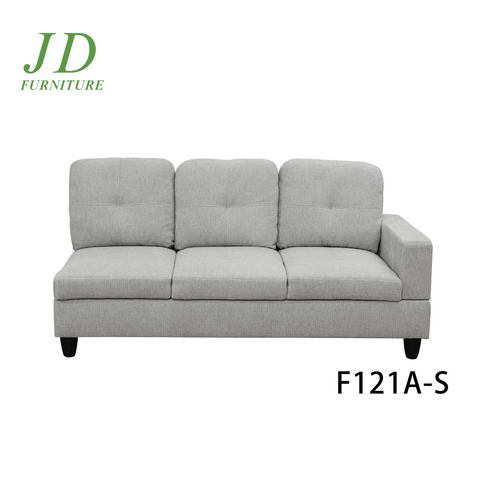 Modern L-Shaped Sectional Sofa Set – Off-White Chenille Couch for Apartment Living Room (No Ottoman)
