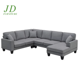 Convertible U-Shaped Modular Sectional Sofa – 7-Seat Fabric Sleeper Couch with Chaise & Recliner, Dark Gray