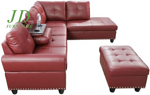 Modern Sofa Set with Storage Ottoman & Multifunctional Back Cushion – Right-Facing Chair (F09915B)