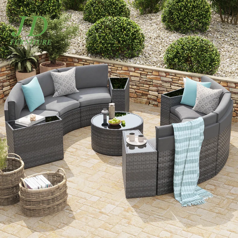 Wicker/Rattan 6 - Person Seating Group with Cushions