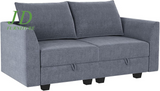 2-Piece Modular Sofa & Loveseat Set – Reconfigurable Living Room Furniture in Bluish Grey