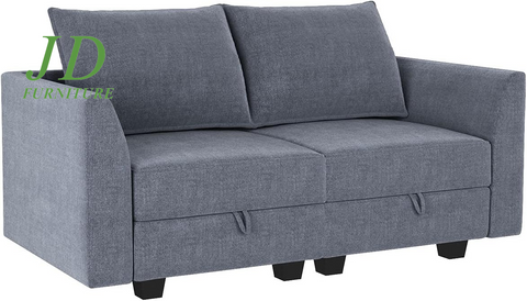 2-Piece Modular Sofa & Loveseat Set – Reconfigurable Living Room Furniture in Bluish Grey